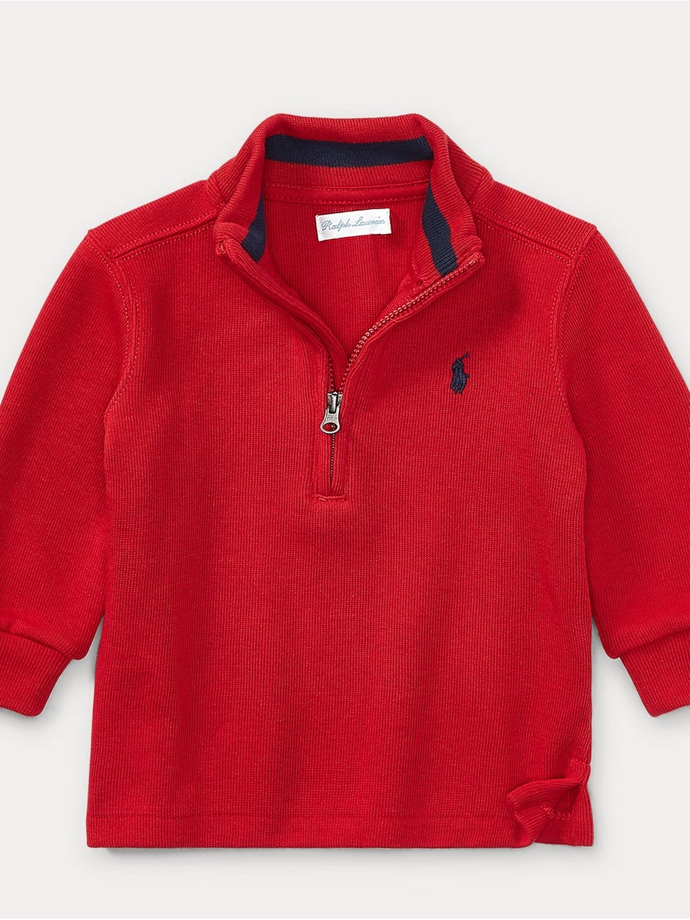 Ralph Lauren Red Baby Boy French-Rib Half-Zip Pullover